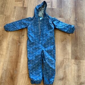 Jan & Jul Blue Shark Pattern Kids One Piece rain suit
